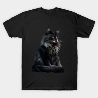 Black Main Coon Cat, Cat Lover T-Shirt